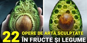 Artiștii sculptează în fructe și legume și le transformă în opere de artă